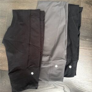 Zella Workout Running Fitness Legging Lot of 3 Gray and Black Pockets size Small